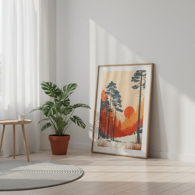 Nordic Winter Glow - Scandinavian Winter Forest Art Prints